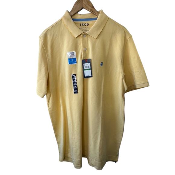 IZOD UPF-15 Performance Cool FX Stretch Yellow Sport Flex Polo Shirt Large New - Picture 1 of 5